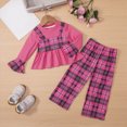 thumbnail image 2 of NOLDARES Toddler Infant Kid Girl Cute Outfits Clothing 2 Piece Long Sleeve Soft Top and Pants Print Clothes Set Fall Winter(Red,5-6 Y), 2 of 9