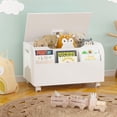 thumbnail image 6 of Bianlte Wood Storage Bench Toy Chest Bench Foot Rest Seat,Toy Chest Bench for Bedroom Living Room,White, 6 of 7