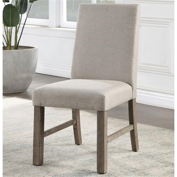 Bowery Hill Fabric Upholstered Side Chairs in Gray (Set of 2)