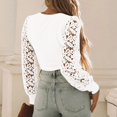 thumbnail image 4 of Vedolay Women Blouse Button Down Sweatshirts for Women 2023 Fall White,L, 4 of 5