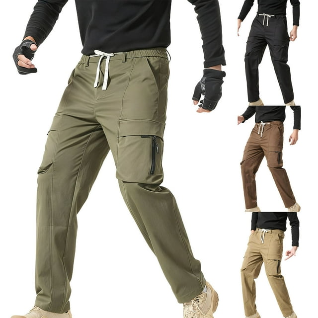 Sentmoon Pantalon Cargo Homme Pantalon Homme Décontracté Mode Homme Couleur Unie Multi-Poches Vêtement de Travail Protection Pantalon Droit Décontracté pour Activités de Plein Air et Randonnée S