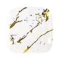 thumbnail image 2 of Balsa Circle 10 White Gold Metallic Marble Square Disposable Salad Dinner Plastic Plates Party Events Tableware, 2 of 8