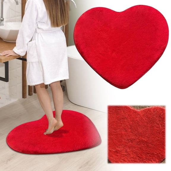 Heart Shaped Rug - Bathroom & Living Room Non- Themed Floor Mat, for Couples