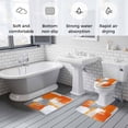 thumbnail image 5 of Burnt Orange Grey Bath Mat 3 Piece Bathroom Rug Set, Modern Oil Painted Geometric Abstract Non Slip Bath Rug Contour Mat and Toilet Lid Cover, Absorbent Shower Mats Soft Bath Rugs and Mats Sets, 5 of 8