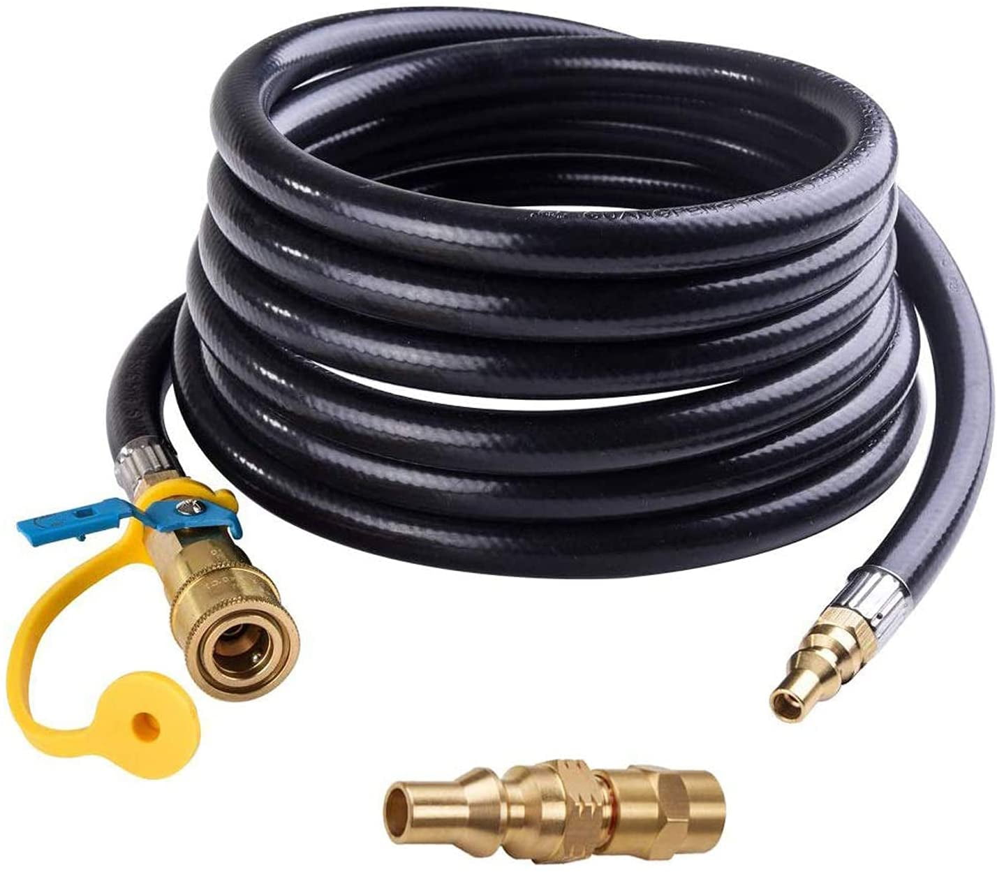 12FT RV Propane Quick Connect Hose With Conversion Fitting For Weber Q