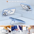 thumbnail image 2 of KOMI Magnetic Case for iPhone 13 Pro Max Case with Camera Stand [Compatible with MagSafe] [Military Drop Tested] Shockproof Slim Clear iPhone 13 Pro Max Phone Case for Women Men Blue, 2 of 5
