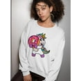 thumbnail image 2 of Unicorn With A Donut Sweatshirt Women -SPIdeals Designs, Female Small, 2 of 4