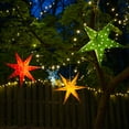 thumbnail image 6 of Aurora Superstar 18" Green Hanging 5 Point Star Light LED Lantern Decor, Weatherproof Fold-Flat Plastic Lighted Star, 6 of 7