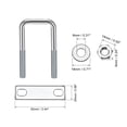 thumbnail image 3 of Uxcell M8x25mmx70mm Square U-Bolts Carbon Steel, 3 of 4