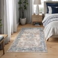 thumbnail image 3 of Bloom Rugs Washable Non-Slip 3x5 Rug - Beige / Ocean Blue Traditional Oriental Area Rug for Living Room, Bedroom, Dining Room, and Kitchen - Exact size: 3' x 5', 3 of 9