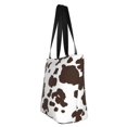 thumbnail image 4 of Fotbe Brown Cow Pattern Beach Tote,Shoulder Handbag,Spacious Tote Bag,Lightweight Travel Bag,Versatile Shopping Bag, 4 of 9