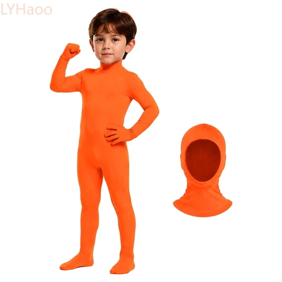 LYHaoo Kids Boys Stretch Halloween Bodysuit Open Face Body Suit Costume Jumpsuit for Party Dress Up(3-4 Years)