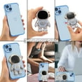 thumbnail image 6 of for iPhone 14 Plus Case Cute 6D Astronaut Case with Stand Function Luxury Plating Case Cover Slim Fit Soft TPU Shockproof Bumper Protective Electroplated Case for Girls Boys,6.7 inch,Blue, 6 of 12