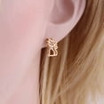 thumbnail image 2 of unbranded 1Par Aretes De Zirconia Dorados Para Mujer Pendientes Y Para Uso Diario Y Eventos, 2 of 7