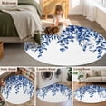 thumbnail image 5 of Round Area Rug 5 Ft, Blue Eucalyptus Washable Non-Slip Circle Carpet for Living Room/Bedroom, Weeping Botanical Watercolor Low-Profile Runner Mats Collection Rugs for Indoor, 5 of 7