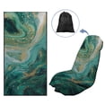 thumbnail image 5 of Xixirimido Sweat Towel Car Seat Cover for Gym Workout Athletic Running Towel for Outdoor Sports Universal Auto Front Seat Protector for Trucks, SUV, Green Marble, 2Pack, 5 of 8