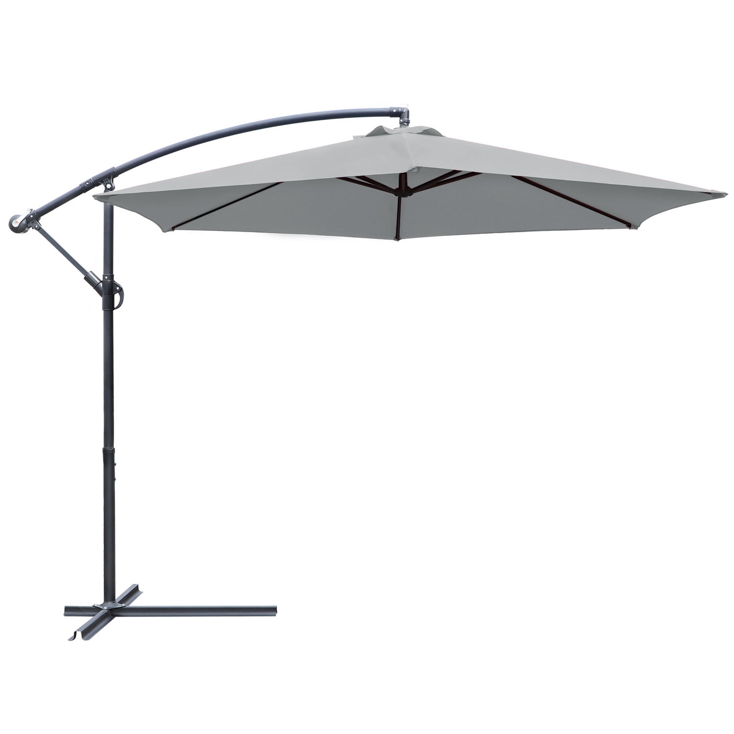 Walnew 10 Foot Offset Hanging Polyester Market Outdoor Patio Umbrella With Steel Frame And Easy Tilt Grey Walmart Com Walmart Com