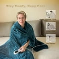 thumbnail image 3 of Electric Blanket - Heated Throw Blanket with 6 Heating Levels, 4 Hour Auto Off, Ultra Soft, Overheat Protection, 50X60 inch (Peacock Blue, Throw 50"x 60", Striped), 3 of 6