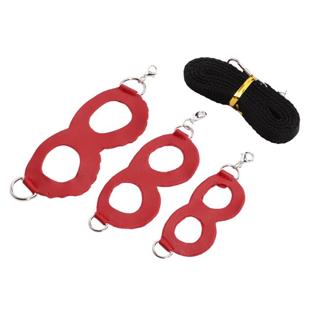 Pet Traction Rope, Artificial Leather Hamster Harness Nylon Webbing Easy To Wear for Small Medium Large Rats Black,Red,Coffee