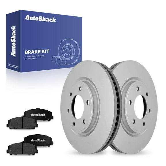 AutoShack Front Vented Coated Brake Rotors   Ceramic Pads 6-PC Brake Kit Replacement for 2017-2024 Nissan TITAN 2017-2024 Nissan Armada 2014-2024 INFINITI QX80 ArmorStop 13.78" (350 mm)