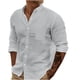 thumbnail image 2 of pstuiky mangas largas para hombre, Camisa de negocios informal de manga larga con botones y cuello vuelto de color entero para hombre camisetas de hombre xxxl, 2 of 6