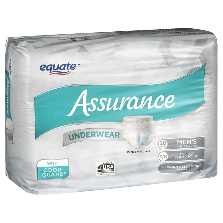 Assurance Men's Incontinence Underwear, Maximum Absorbency, Small