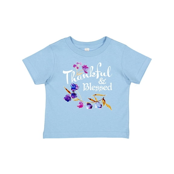 Inktastic Thankful and Blessed Inspirational Saying with Flowers Boys or Girls Baby T-Shirt