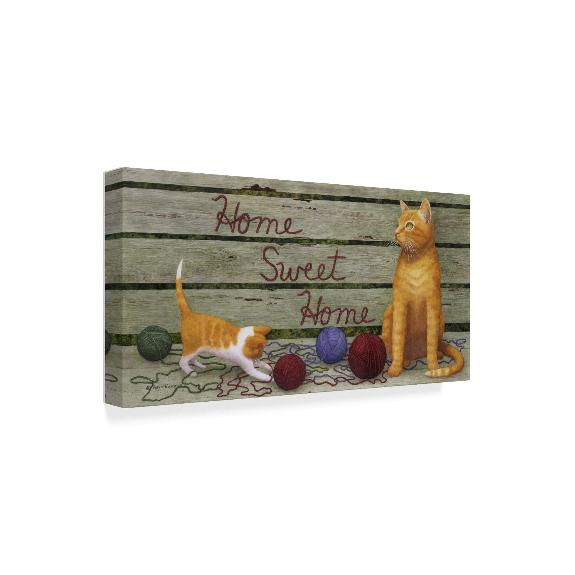 Trademark Fine Art 'Home Sweet Home Cats' Canvas Art by Marcia Matcham