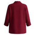 thumbnail image 4 of PBFRDSJ Tops for Women Trendy Summer Classic Pleated Textured Cotton Linen Jacket Single-Breasted Lapel Long Sleeve Cardigan Business Casual Work Outwear, 4 of 5