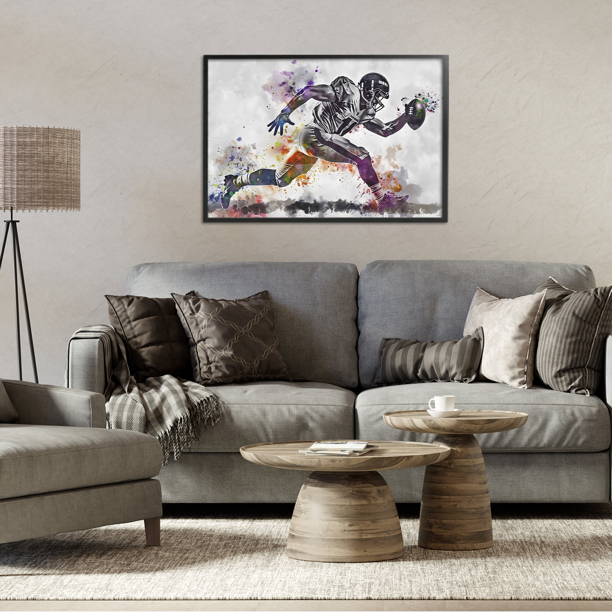 Stupell Industries Endurance Football Sprint Black Framed Giclee Art, design by Creative Studio