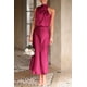 thumbnail image 2 of Vestido PRETTYGARDEN 2025 sin mangas con cuello simulado satinado maxi M, 2 of 8