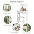 thumbnail image 4 of VEANERWOOD Makeup Vanity Set with Lighted Mirror Vanity Table with Drawer & 10 LED Lights, Brightness Adjustable, 27.6in(L), White, 4 of 7