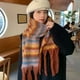 thumbnail image 4 of Bufanda cálida de invierno para mujer, chal largo, bufandas grandes, bufanda de rayas con flecos, bufandas gruesas para clima frío, bufandas de color, 4 of 5