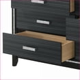 thumbnail image 2 of Dresser, 6-Drawer Contemporary Weathered Black with Silver Trim | Black | Synthetic Wood, 2 of 7