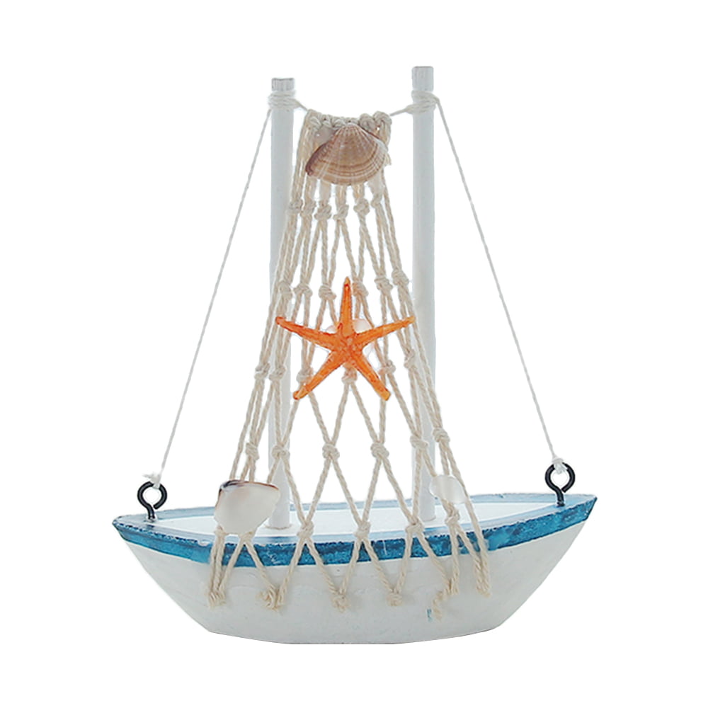 Nautical Sailboat Mini Wooden Rudder Sailing Ship Tabletop Decoration Gift