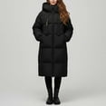 thumbnail image 2 of Winter Coats for Women Long Coat Winter Warm Thickened Down Alternative Overcoat Knee Length Loose Fit Hooded Jacket Outerwear For Cold Weather Winter Jackets for Women, 2 of 4