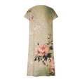 thumbnail image 4 of Womens Fashion Short Sleeve A-Line Dresses Party Summers Loose Fit Floral Print Dress V Neck, 4 of 4