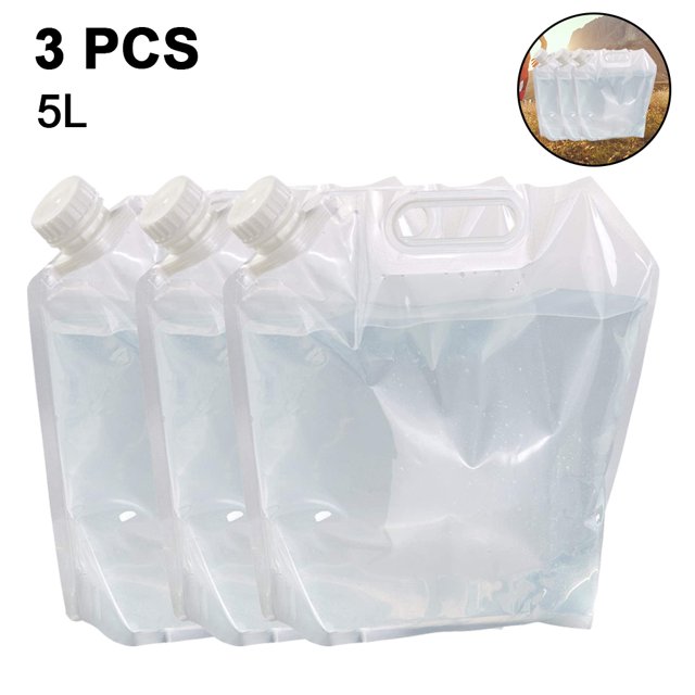 Contenedor de agua plegable, portador de agua de plástico sin BPA, bolsa de agua plegable para exteriores para deportes, campamentos, equitación y montañismo