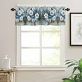 thumbnail image 3 of Hydrangeas Flower Valances for Windows Farmhouse Kitchen Curtains Valances Rod Pocket Valance Curtains for Kitchen Windows Blue White Floral Country Oil Painting Window Valances for Bathroom 42"x12", 3 of 6