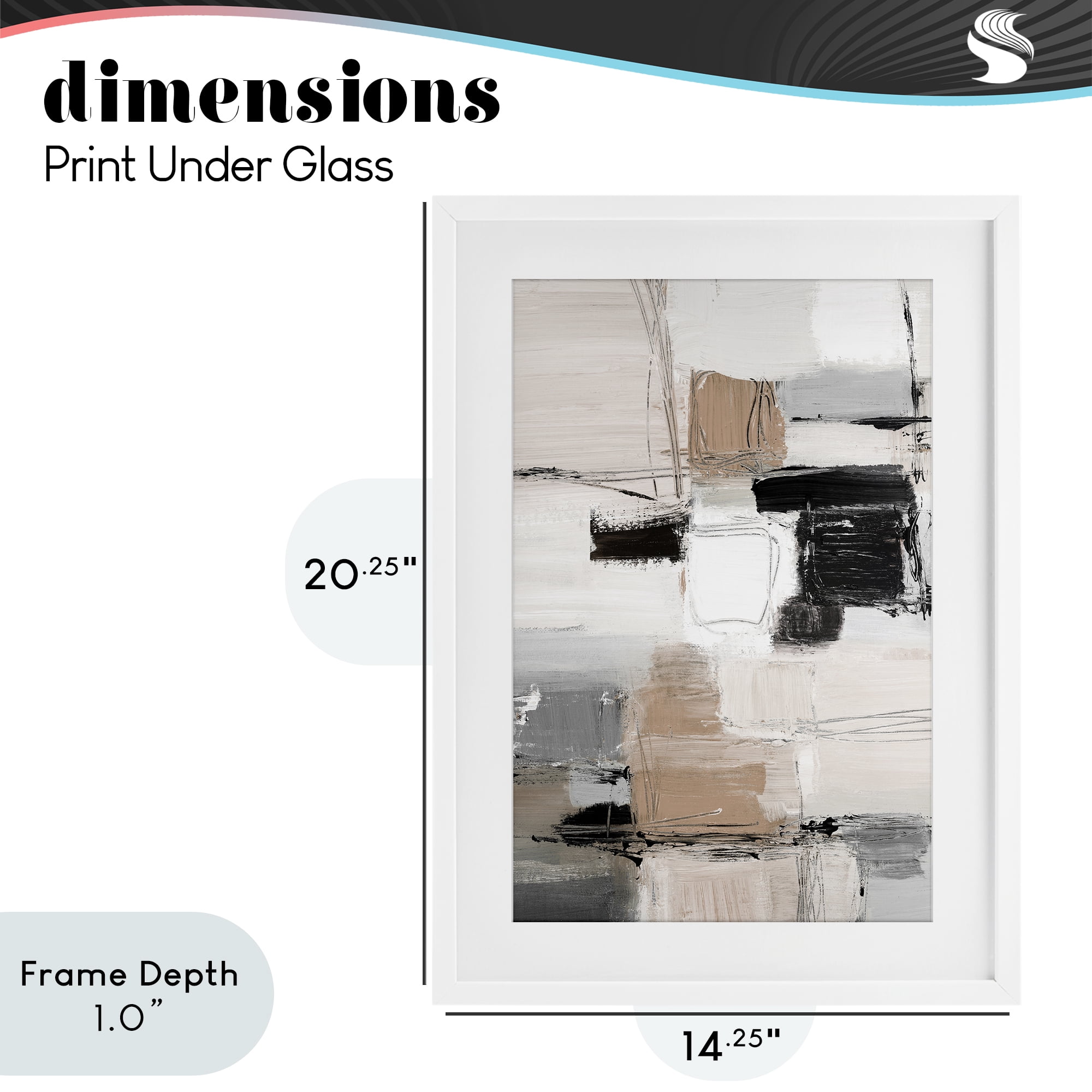 Stupell Industries Contemporary Neutral Variety White Framed Print Under Glass, design by Lanie Loreth