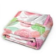 thumbnail image 4 of Rose Watercolor Painting Throw Blanket, Anti-Pilling Ultra-Soft Micro Fleece Cover Blanket for Bed Sofa, for All Seasons, 60"x50", 4 of 9
