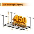 thumbnail image 2 of 3x6ft Overhead Garage Storage Rack, Heavy duty metal garage ceiling storage rack, 22''-40" Adjustable Ceiling Dropdown, 450lbs Loading Weight Capacity, Black, 2 of 7