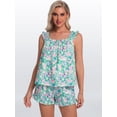 thumbnail image 4 of DAKIMOE Womens Pajamas Set 2 Piece Ruffle Pj Soft Tank Top and Shorts Sleepwear Lounge Sets for Women Set Sleeveless Bridal Pajama Sets for Christmas, S-2XL, 4 of 9