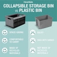 thumbnail image 3 of CleverMade Collapsible Storage Bin, 32L (8 Gal), Ocean, 3PK, 3 of 10