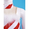 thumbnail image 6 of YiZYiF Girls Sleeveless Feather Mesh Splice Ballet Tutu Leotard Christmas Figure Skating Dance Dress Red-B 6, 6 of 7