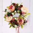 thumbnail image 4 of Corona de puerta de flores de peonía artificial Li build 30 cm primavera verano decoración hogar, 4 of 5