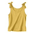thumbnail image 4 of Comdrip Women's Bow-Shoulder Tank Cotton 2026 Summer Fall Floppy Breathable Casual Plus Size Tank Top with Bow Tie Straps Yellow 3Xl, 4 of 9