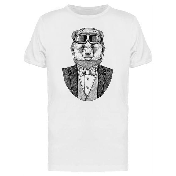 Panda Bear Pilot T-Shirt Men -Image by Shutterstock, Male x-Large
