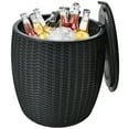 thumbnail image 1 of Gymax 9.5-Gal Patio Ice Cooler Bucket Cool Bar Table Cocktail Side Table w/ Lid Black, 1 of 8