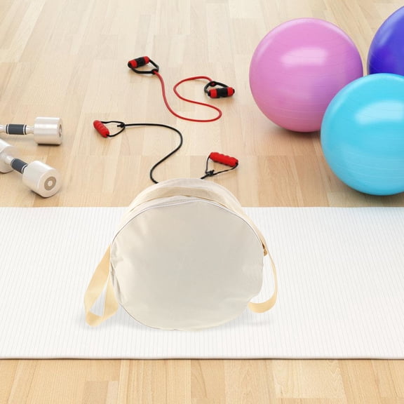 SEWCHICS Portable Yoga Wheel Tote Bag with Durable Zipper and Shock Protection in Beige for Gym Use